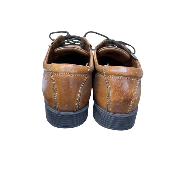 Clarks mens brown leather dress oxfords sz 9.5W SKU 9770 - Picture 12 of 16